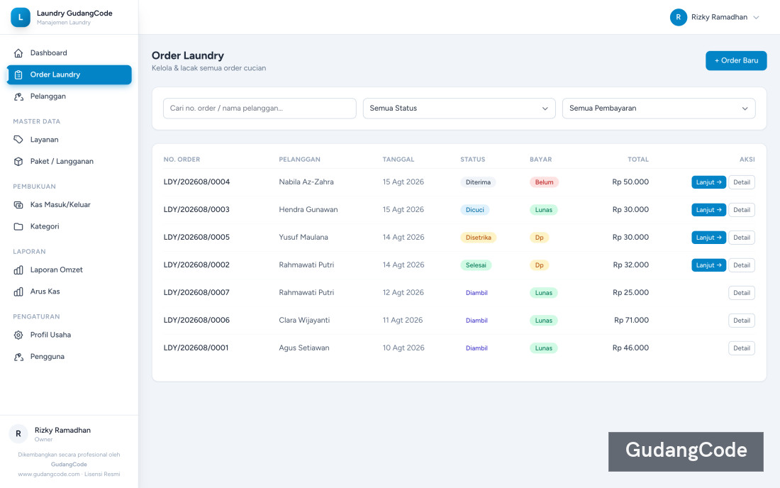 Laundry Management & POS Application