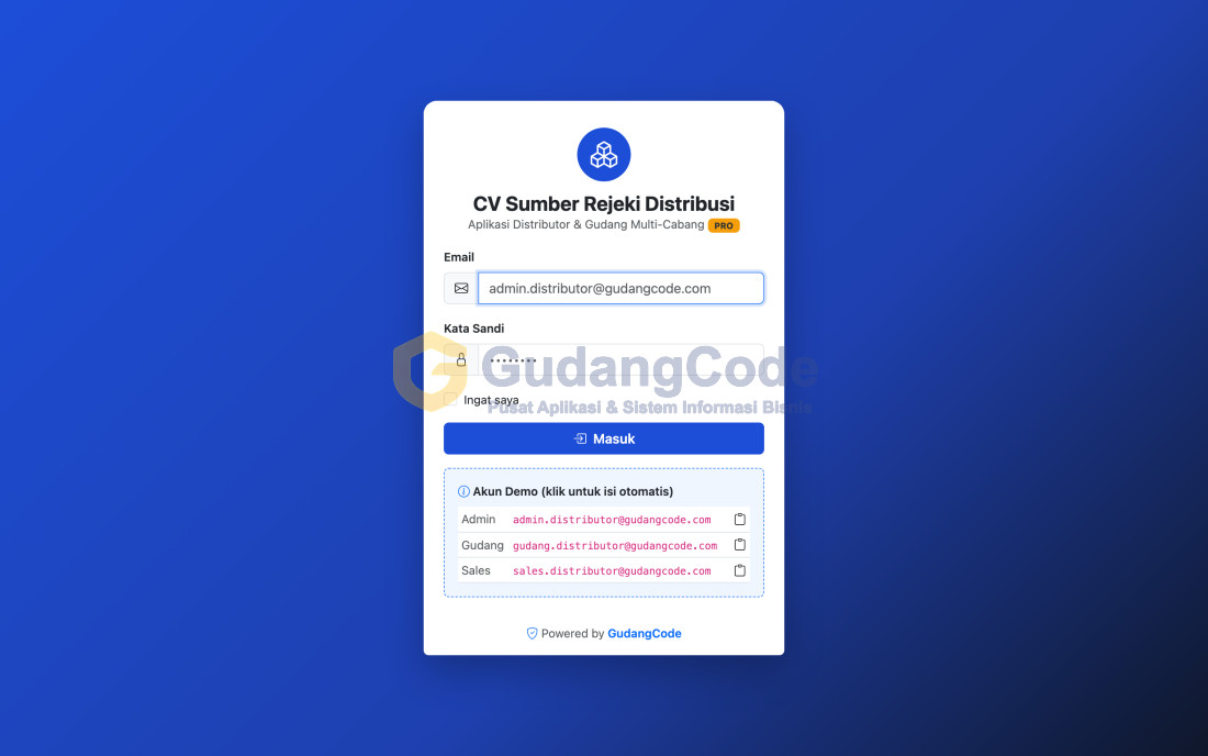 Aplikasi Distributor & Gudang Multi-Cabang - Aplikasi Distributor & Gudang Multi-Cabang — Screenshot 1