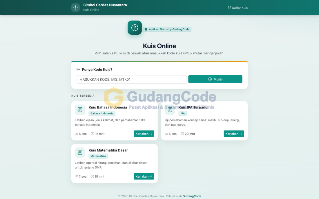 Aplikasi Bank Soal & Kuis Online - Aplikasi Bank Soal & Kuis Online — Screenshot 1