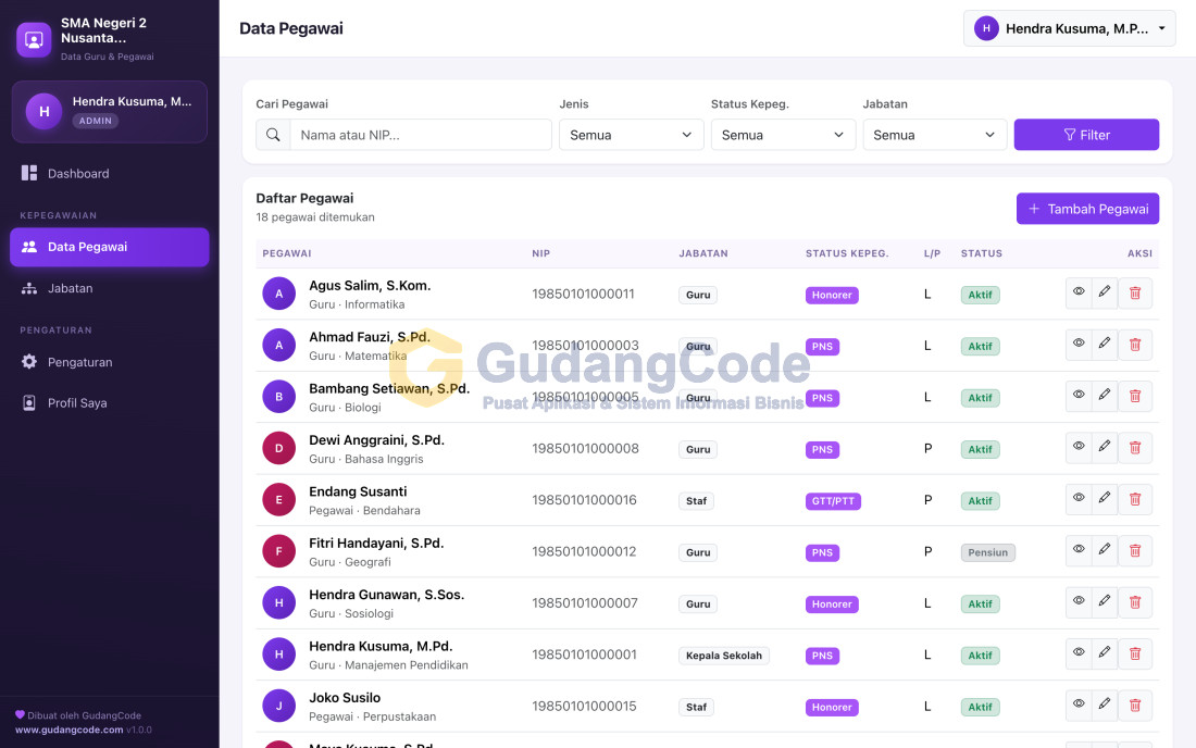 Teacher & Staff Data App