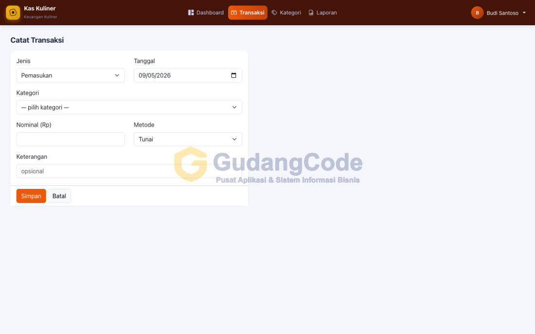 Culinary Business Finance App
