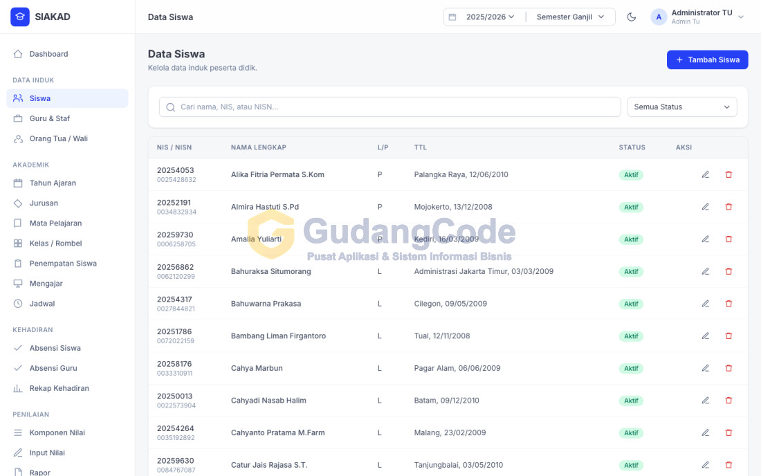 Aplikasi SIAKAD — Sistem Informasi Akademik Sekolah - Aplikasi SIAKAD — Sistem Informasi Akademik Sekolah — Screenshot 1