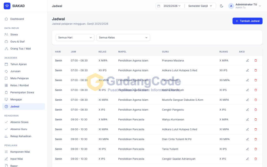 Aplikasi SIAKAD — Sistem Informasi Akademik Sekolah - Aplikasi SIAKAD — Sistem Informasi Akademik Sekolah — Screenshot 2