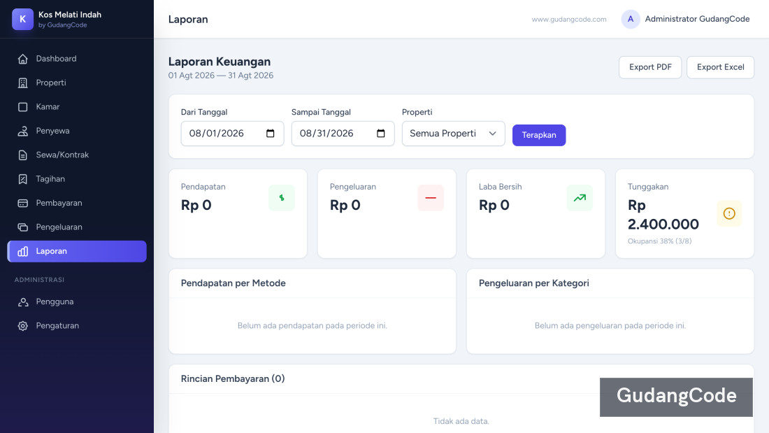 Boarding House & Rental Management Application