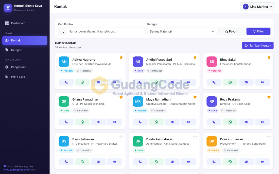 Aplikasi Manajemen Kontak (CRM Mini) - Aplikasi Manajemen Kontak (CRM Mini) — Screenshot 1