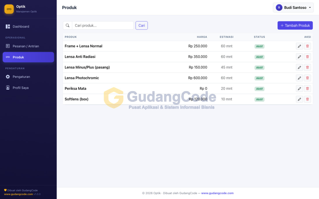 Aplikasi Manajemen Optik - Aplikasi Manajemen Optik — Screenshot 2