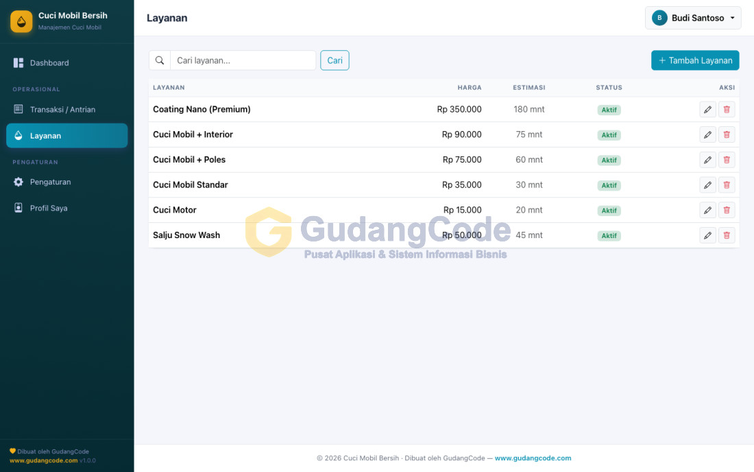 Car Wash Management App
