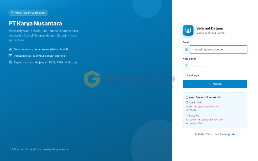 Aplikasi HRIS + Payroll - Aplikasi HRIS + Payroll — Screenshot 1