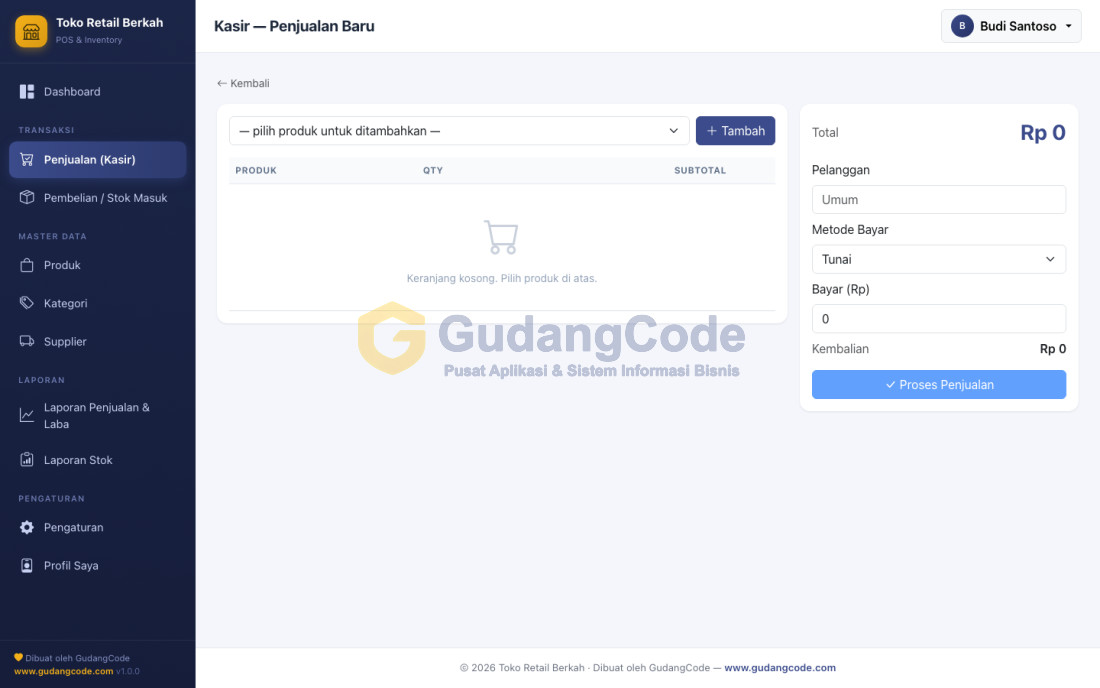 Aplikasi POS & Inventory Toko Retail - Aplikasi POS & Inventory Toko Retail — Screenshot 1