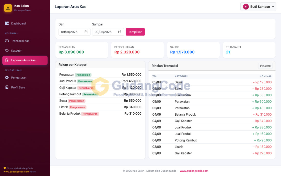 Salon & Barbershop Finance App