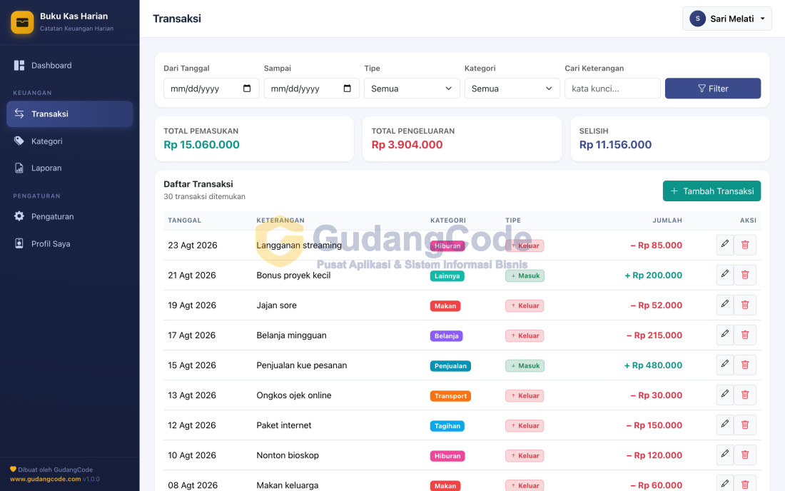 Daily Finance Tracker App