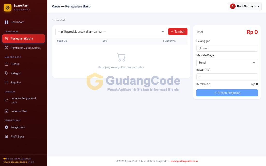 Aplikasi POS Toko Spare Part & Variasi Motor - Aplikasi POS Toko Spare Part & Variasi Motor — Screenshot 1