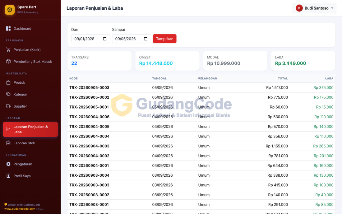 Aplikasi POS Toko Spare Part & Variasi Motor - Aplikasi POS Toko Spare Part & Variasi Motor — Screenshot 3