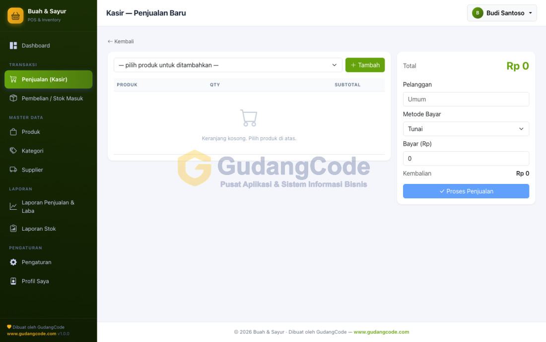 Aplikasi POS Toko Buah & Sayur Segar - Aplikasi POS Toko Buah & Sayur Segar — Screenshot 1