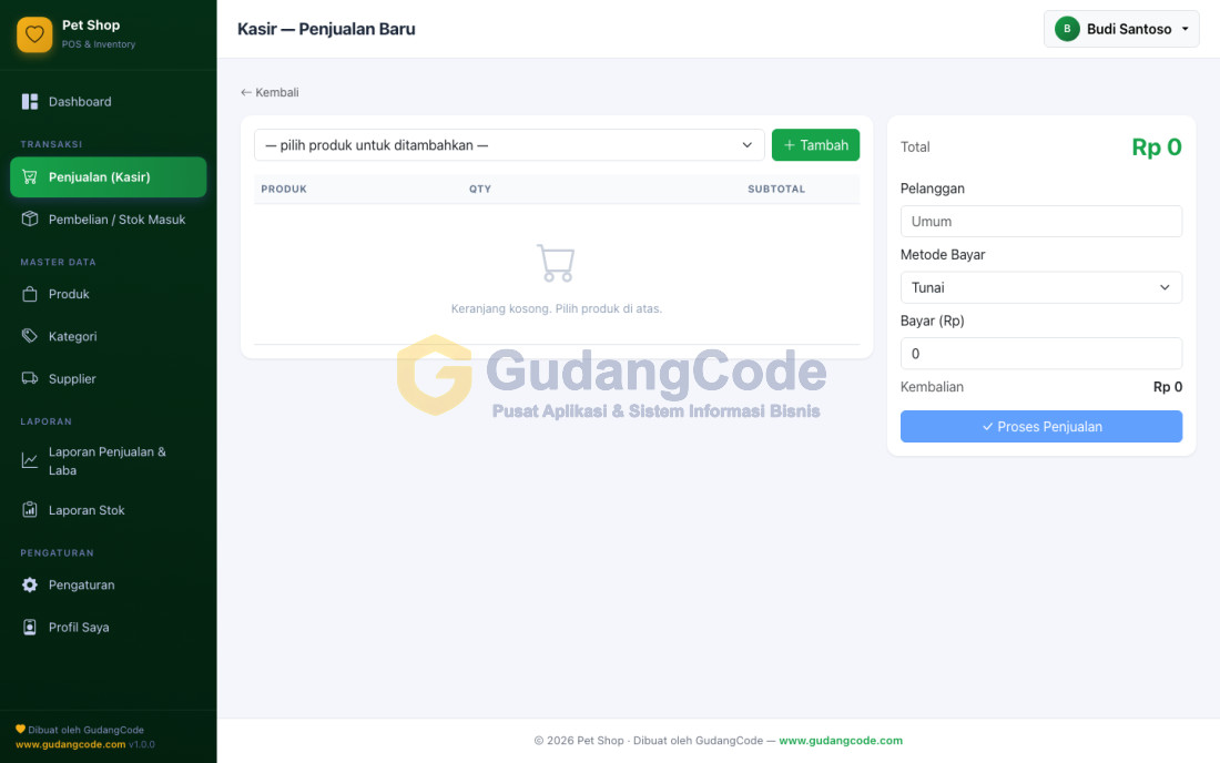 Aplikasi POS Pet Shop & Kebutuhan Hewan - Aplikasi POS Pet Shop & Kebutuhan Hewan — Screenshot 1