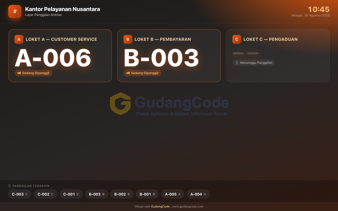 Online Queue Number App