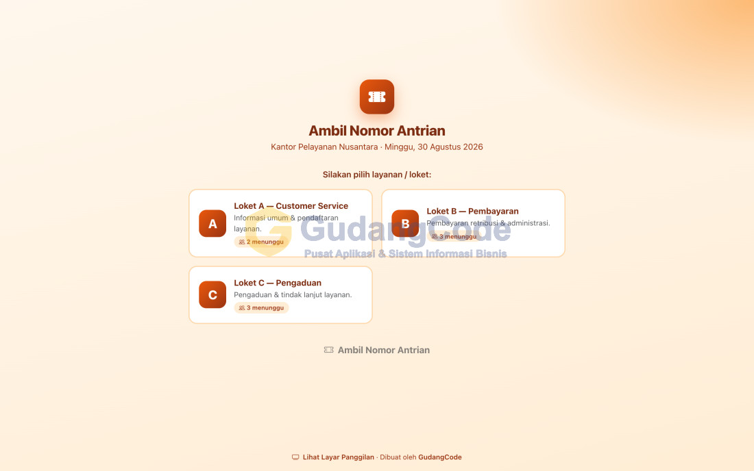 Online Queue Number App