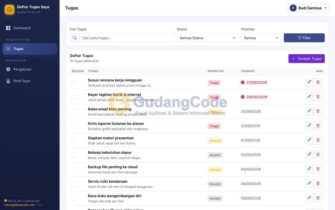 Aplikasi To-Do List - Aplikasi To-Do List — Screenshot 2